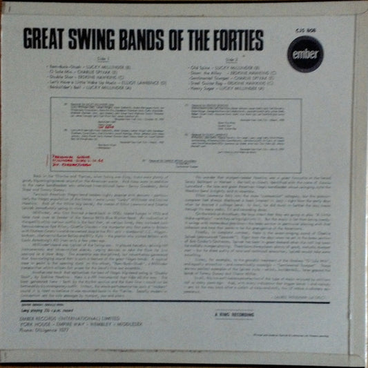 Lucky Millinder, Charlie Spivak, Erskine Hawkins, Elliot Lawrence : Great Swing Bands Of The Forties (LP, Comp, Mono)