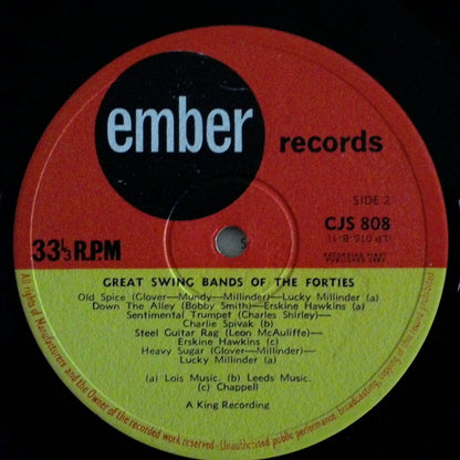 Lucky Millinder, Charlie Spivak, Erskine Hawkins, Elliot Lawrence : Great Swing Bands Of The Forties (LP, Comp, Mono)